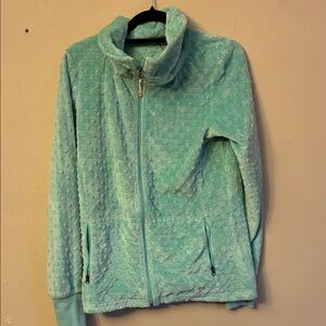 Cozy Aqua Textured Teddy Jacket
